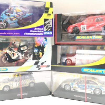 6 Boxed Scalextric Vehicles. Includes 2 X Motorbikes.