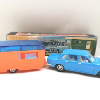 A Boxed Alaurie Toy Triumph 2.5 P1 With Caravan. No Reserve.