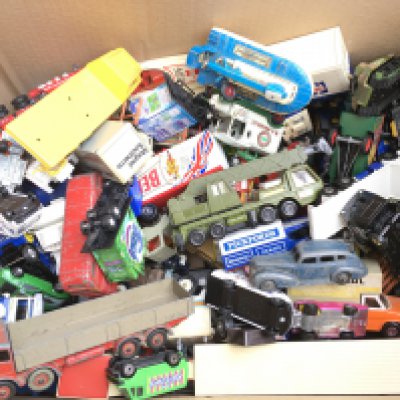 A Box Containing Playworn Diecast. No Reserve.