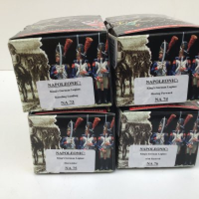 4x boxed King and Country Minature military figures in the Napoleonic series featuring Kings German legion NA73..NA74..NA75 and NA76. No reserve.