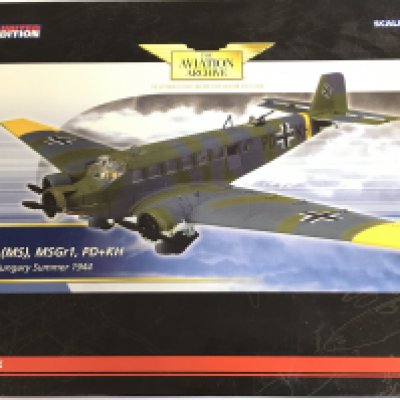 A Boxed Corgi Aviation Archive JU.52/3MG7E (MS). MSGr1. PD KH. #AA36902. 1/72 Scale. No Reserve.