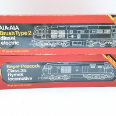 2 X Boxed Hornby 00 Gauge Locomotives. A AIA-AIA Brush Type 2 Diesel Electric and a Beyer Peacock Class 35 Hymek Locomotive.