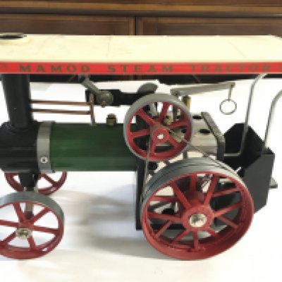 An Unboxed Mamod Steam Tractor. With A Boxed Lumber Wagon.(2).