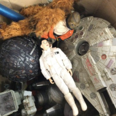 A Box Containing Various Modern Star Wars Toys. No Reserve.