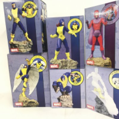 A Collection of six boxed Marvel statues produced to form a diorama showing the original 5 Silver Age XMen facing off against Magneto. No Reserve