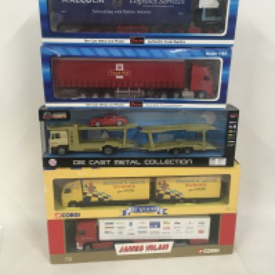 A collection of 5 boxed commercial diecast vehicles by Corgi..Saico etc. no reserve