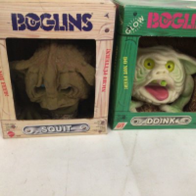 2x boglins in their original boxes. Includes SQUIT and DOINK glows in the dark. No reserve.