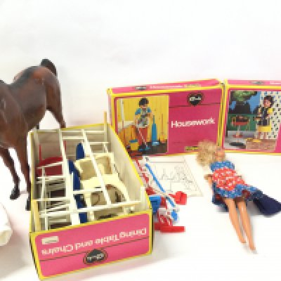 A Box Containing A Collection of Sindy Accessories and a Doll. No Reserve.