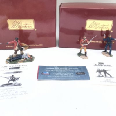 2 X Boxed Britains Zulu War Sets. The Washing Of Spears Set 1 And Back To Back. With Certificates.(2).