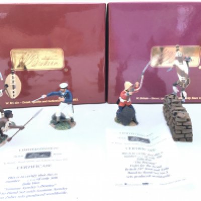 2 Boxed Britains Zulu Wars Sets. Seaman Aynsleys Demise And The Bayonet.with Certificates.(2).