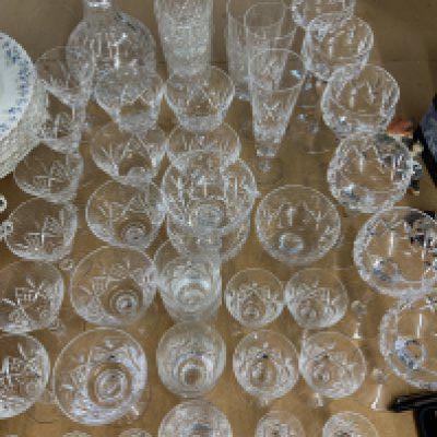 A collection of Stuart Crystal glassware, approximately 46 pieces including decanter. (D, postage not avaliable for this lot).