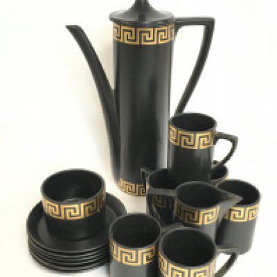 A Portmeirion coffee set with cups, saucers etc . Cannot be posted