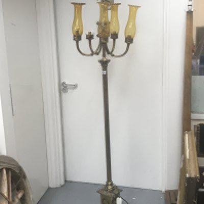 A Brass a d Marble Neo-Classical design standard lamp in the form of a Corinthian column. Height