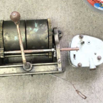 A rare large gramophone motor no makers name and a Gramophone HMV motor model number 59.