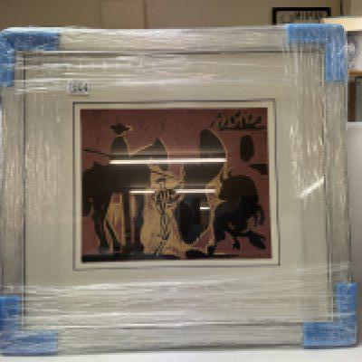 Pablo Picasso, Avant la pique, 1962, linocut printed in colour. Limited 472/520, re-framed with signed C.O.A from Jonty Hearnden, Approx 60cm x 55cm.