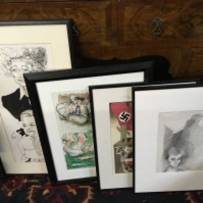 Framed sketches including caricatures, political art etc. Artists include G. Richmond, Burke. One unframed. Dimensions ranging from 41x50 to 40x74cm This lot cannot be posted