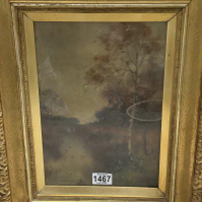 Thomas Tayler IRELAND 1880-1927, Forest river scene. Gilt framed and glazed painting on canvas. 49cm x 39cm