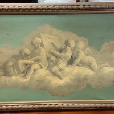 2 19thC Chreub oil paintings on canvas, 114cm x 65cm.