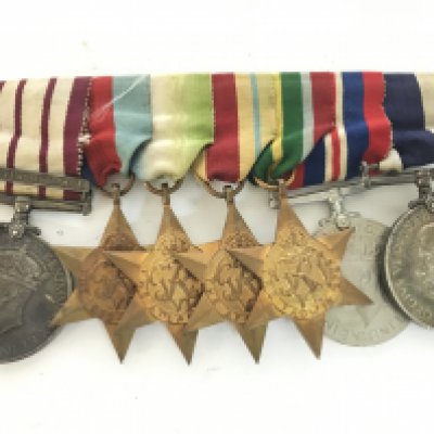 A group of WW2 Navy medals awarded to JX.127678 J.T.ROBINSON.PO.H.M.S.KEDAH. Medals consist of a general service medal with a Palestine 1936-39 clasp, The 1939-1945 star, The Atlantic Star, The Africa star, The Pacific star, Defence medal, 1939-45 War medal, Long service and good conduct medal. Postage category A