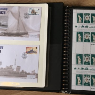 A collection of nine albums of stamps Royal Commemorative Commonwealth and other stamps and stamp covers (9)
