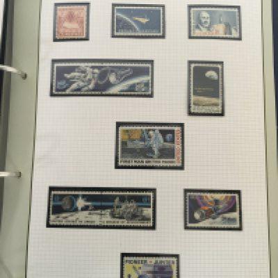 Three albums containing Themed Stamps Space Football including Victory Cards signed RAF first day covers (3)