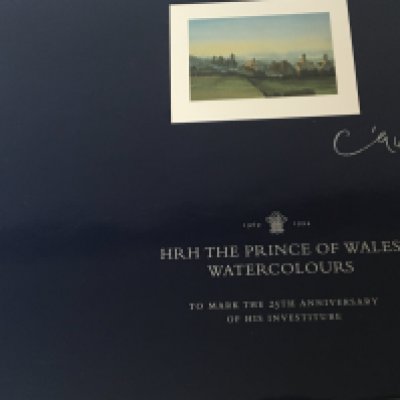 A book HRH The Prince of Wales Watercolours including unused stamps.