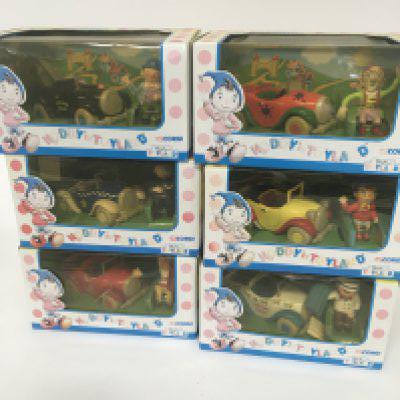 A collection of six boxed Corgi Noddy in Toyland figures with cars.