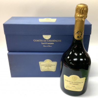 2 bottles of Taittinger Comtes de Champagne 1995 (D, postage is not available for this lot).