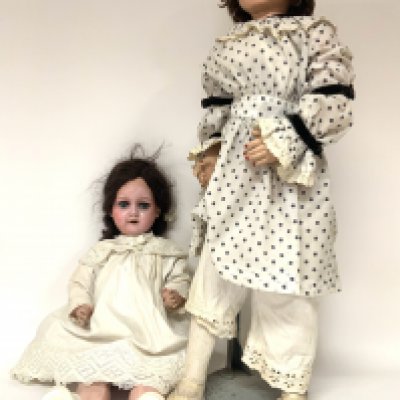 2 large vintage dolls, 1 1960s Celluloide doll 85cm together with a Verhoye , Belgium Doll. (D)
