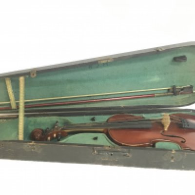 A Childrens violin from the Maidstone School Orchestra Association in a fitted wooden case with bow. Postage category C