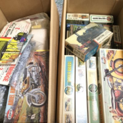 A collection of Airfix models including motorcycles, trains etc some boxed. Postage category C