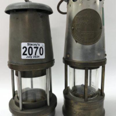 Two vintage Miners lamps