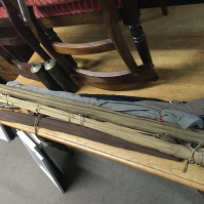 Vintage Fly Fishing rods including Hardy The gold medal rod and various other unmarked rods. This lot cannot be posted