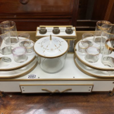 1950's American Brass Table Top Whiskey Bar. 63cm x 25cm. (Catagory D, postage not avaliable).