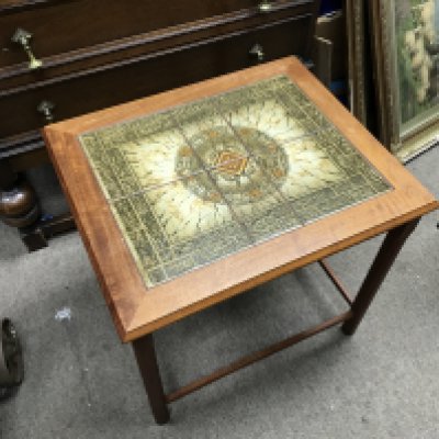 A Danish square tile design coffee table, dimensions 40x45x48cm. NO RESERVE