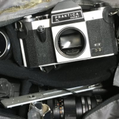 A Praktica PL nova 1 camera, with lenses. This lot cannot be posted. NO RESERVE