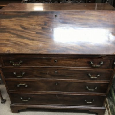 A flame mahogany writing bureau 28.5x100x107.5cm NO RESERVE