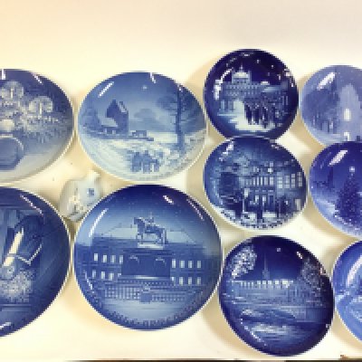 A large collection of Royal Copenhagen B and G collectors plates. Postage D. NO RESERVE