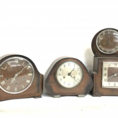 A Collection of mid 20th century mantle clocks including Smiths & Foreign. This lot cannot be posted. NO RESERVE