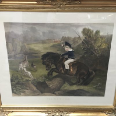 An aquatint titled "The First Leap", approx 92cmx77cm. NO RESERVE