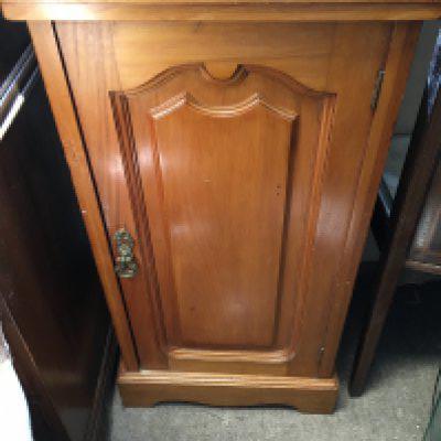 A satin walnut bedside cabinet. approx 77cmx41cm. NO RESERVE