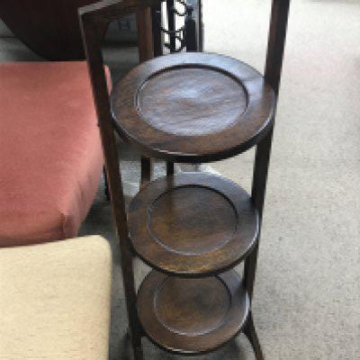 An oak three tier cake stand , 85cm tall. NO RESERVE