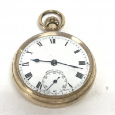 A gold plated pocket watch. 50mm winds and runs. Postage B- NO RESERVE