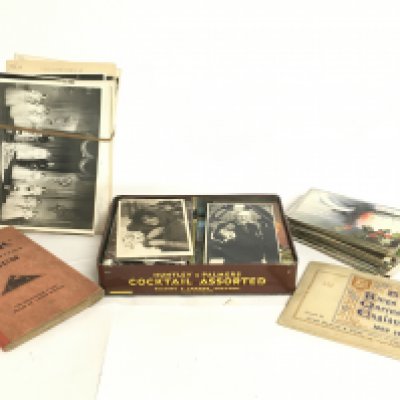 A collection of vintage postcards, cigarette cards, stamps, photographs. Postage category C- NO RESERVE