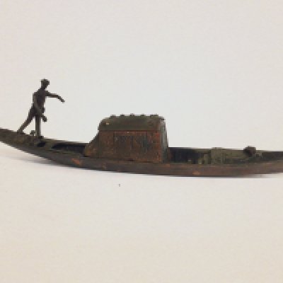 Bronze Italian Gondola with Gondolier. 44cm long Postage category C. NO RESERVE