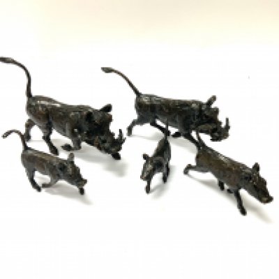 Warthog Parade by Jonathan Sanders, hand cast by Nelson & Forbes. (B)