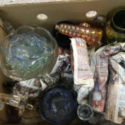 Ceramics including cut glass, coloured art glass etc