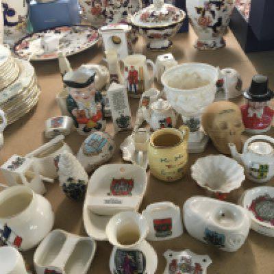 A collection of Rare and unusual Goss ornaments including a skull a matt finished egg unusual painted Toby jug and other Goss no obvious damage or restoration.