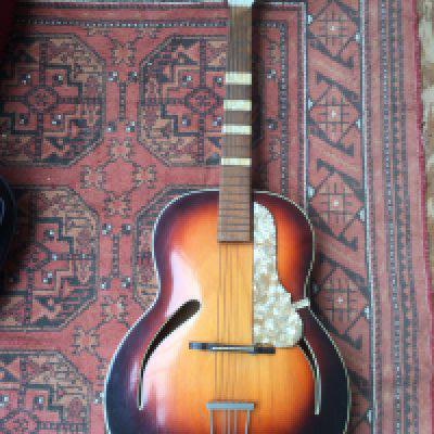 A late 1950s Egmond Lucky 7 Rosetti acoustic guitar. No case.