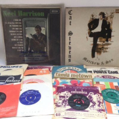 A small collection of 7inch singles plus two LPs by artists from the 1950s onwards including Cat Stevens, Paul Jones, Marty Wilde and others.